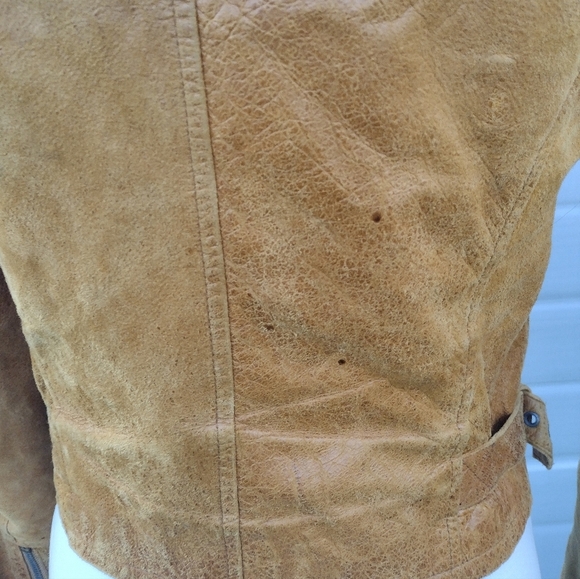 Vintage Women’s Leather Levi’s Motorcycle Jacket Size XS FLAWS See All Pics - Picture 5 of 16